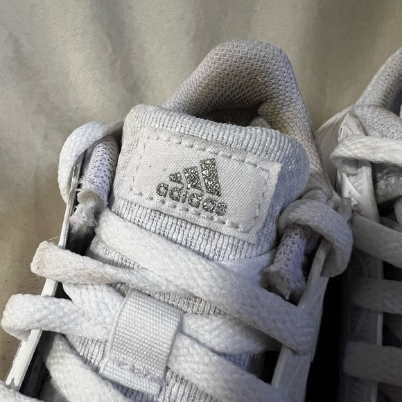 Adidas Women's White and Silver Sneakers - Picture 3 of 4